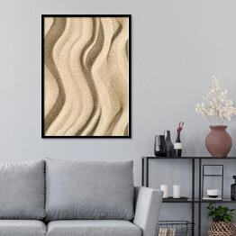 Plakat w ramie Minimalistyczny pionowy teksturowany piasek tło sztuki z falami