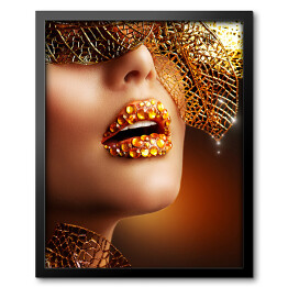 Obraz w ramie Luksusowy złoty makijaż
