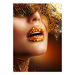 Plakat Luksusowy złoty makijaż