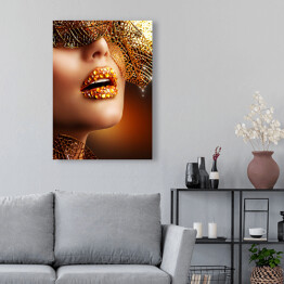 Obraz na płótnie Luksusowy złoty makijaż