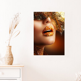 Plakat Luksusowy złoty makijaż