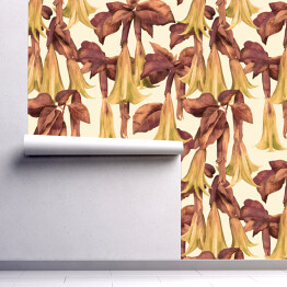 Tapeta samoprzylepna w rolce Datura malowane z akwarelami. spójny wzór kwiatowy