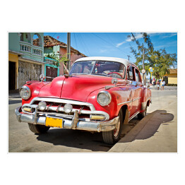 Plakat Klasyczny Chevrolet w Trinidad na Kubie