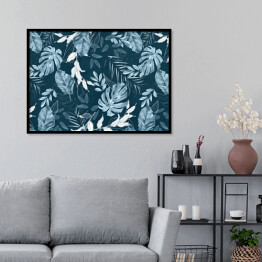 Plakat w ramie Piękny wzór tropikalnych liści. Dekoracja ścienna. A