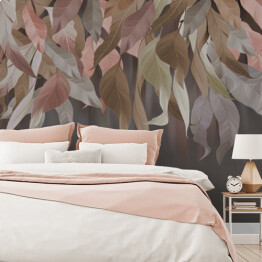Fototapeta winylowa zmywalna Abstrakcyjne malowane wiszące jesienne liście 