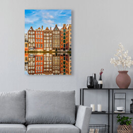Obraz na płótnie Tradycyjne holenderskie budynki w Amsterdamie