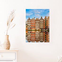 Plakat Tradycyjne holenderskie budynki w Amsterdamie