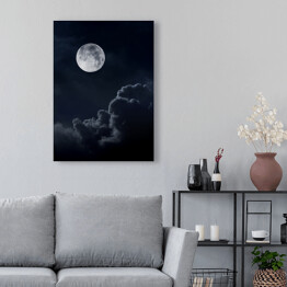 Obraz na płótnie Pełnia księżyca na pochmurnym niebie