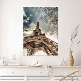 Plakat Ważny punkt na mapie Paryża - Wieża Eiffla