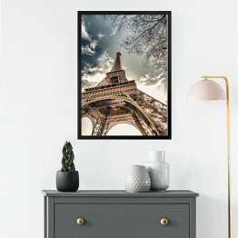 Obraz w ramie Ważny punkt na mapie Paryża - Wieża Eiffla