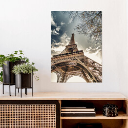 Plakat samoprzylepny Ważny punkt na mapie Paryża - Wieża Eiffla