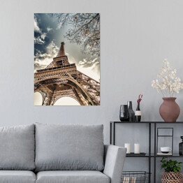 Plakat samoprzylepny Ważny punkt na mapie Paryża - Wieża Eiffla