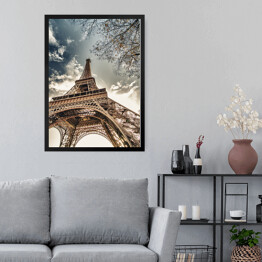 Obraz w ramie Ważny punkt na mapie Paryża - Wieża Eiffla