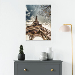 Plakat Ważny punkt na mapie Paryża - Wieża Eiffla
