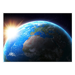 Plakat samoprzylepny Słońce zachodzące nad Ziemią