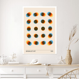 Plakat samoprzylepny Minimalny 20s geometryczny plakat projektowy, szablon wektorowy z prymitywnymi kształtami