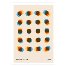 Plakat samoprzylepny Minimalny 20s geometryczny plakat projektowy, szablon wektorowy z prymitywnymi kształtami