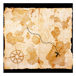 Plakat samoprzylepny Mapa na starym papierze