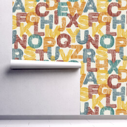 Tapeta samoprzylepna w rolce Kolorowy alfabet vintage