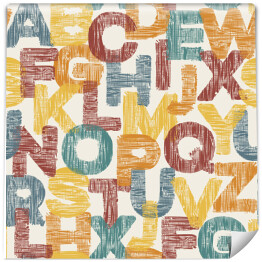 Tapeta w rolce Kolorowy alfabet vintage
