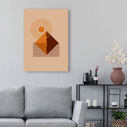 Obraz na płótnie abstrakcyjna góra pomarańczowy krajobraz kolorowy Flat Boho Geometric Neutral Color design Poster