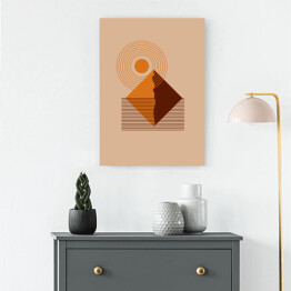 Obraz na płótnie abstrakcyjna góra pomarańczowy krajobraz kolorowy Flat Boho Geometric Neutral Color design Poster