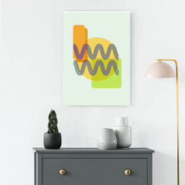 Obraz na płótnie kształt abstrakcyjny zielony pomarańczowy kolorowy Flat Boho Geometric Neutral Color design Poster