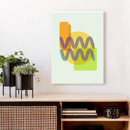 Obraz na płótnie kształt abstrakcyjny zielony pomarańczowy kolorowy Flat Boho Geometric Neutral Color design Poster