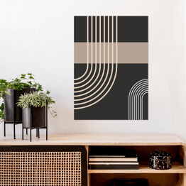Plakat Prosta linia Flat Boho Geometric Neutral Color design Poster