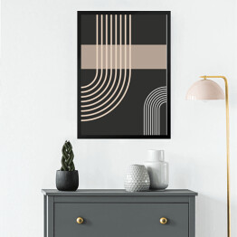 Obraz w ramie Prosta linia Flat Boho Geometric Neutral Color design Poster