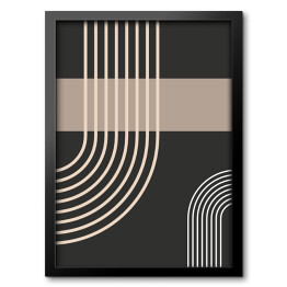 Obraz w ramie Prosta linia Flat Boho Geometric Neutral Color design Poster