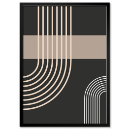 Plakat w ramie Prosta linia Flat Boho Geometric Neutral Color design Poster