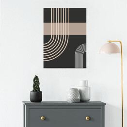 Plakat samoprzylepny Prosta linia Flat Boho Geometric Neutral Color design Poster
