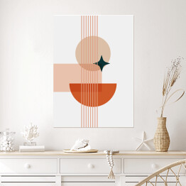 Plakat Kształt abstrakcyjny Płaski Boho Geometryczny Neutralny kolor projekt Plakat
