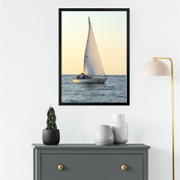 Obraz w ramie Białe żaglowce żeglarskie, Ryga
