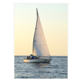 Plakat Białe żaglowce żeglarskie, Ryga