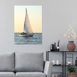 Plakat samoprzylepny Białe żaglowce żeglarskie, Ryga
