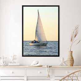 Obraz w ramie Białe żaglowce żeglarskie, Ryga