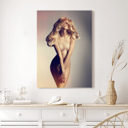 Obraz na płótnie Piękna złotowłosa naga kobieta