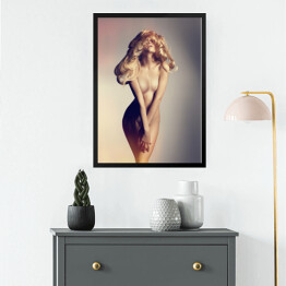 Obraz w ramie Piękna złotowłosa naga kobieta