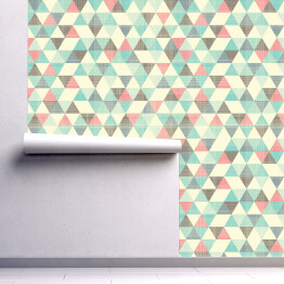 Tapeta samoprzylepna w rolce Trójkąty z kolorowej kratki 