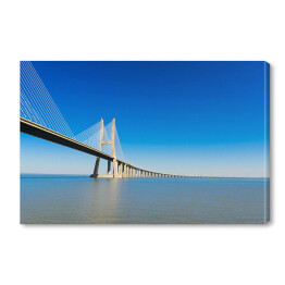Obraz na płótnie Most Vasco da Gama w Lizbonie w słoneczny dzień