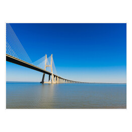 Plakat samoprzylepny Most Vasco da Gama w Lizbonie w słoneczny dzień