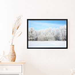 Obraz w ramie Widok panoramiczny - rosyjska zima w styczniu