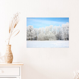 Plakat samoprzylepny Widok panoramiczny - rosyjska zima w styczniu