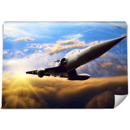 Fototapeta Wojskowy samolot na niebie