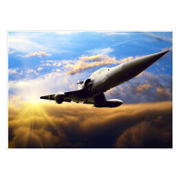 Plakat samoprzylepny Wojskowy samolot na niebie
