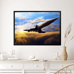 Obraz w ramie Wojskowy samolot na niebie