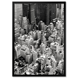 Obraz klasyczny Czarno biały Manhattan z lotu ptaka New York