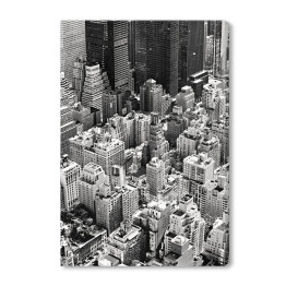 Obraz na płótnie Czarno biały Manhattan z lotu ptaka New York